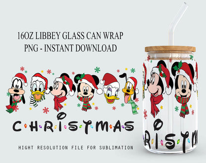 Christmas 16oz libbey can, 16oz Glass Can Wrap 2 - Vartdigitals