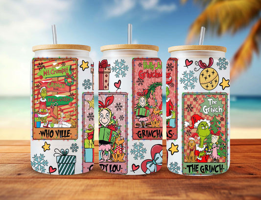 Christmas Card Tumbler Wrap, 16oz Can Glass - Vartdigitals