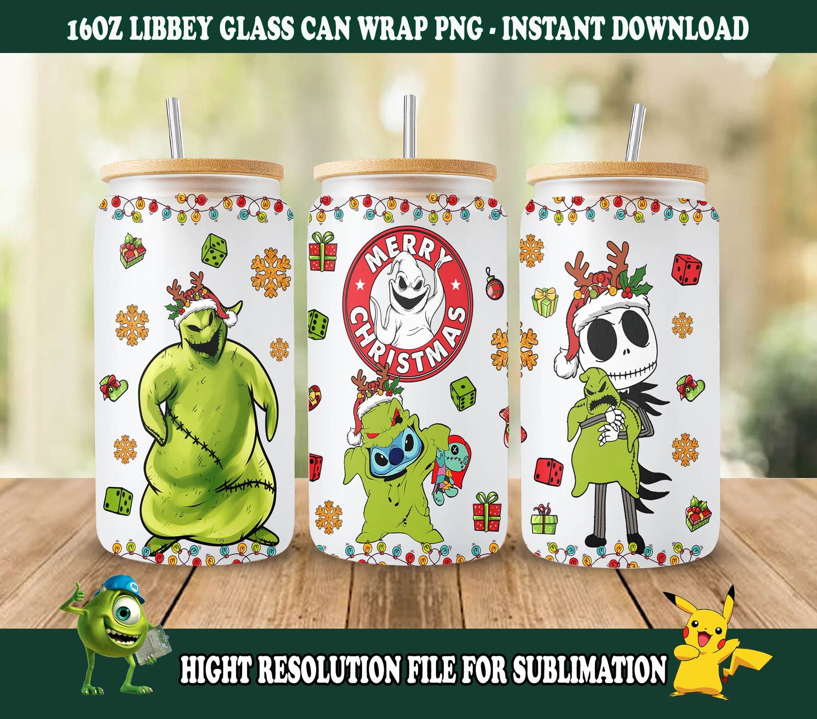 Christmas Tumbler Wrap, 16oz Can Glass Wrap 1 - Vartdigitals