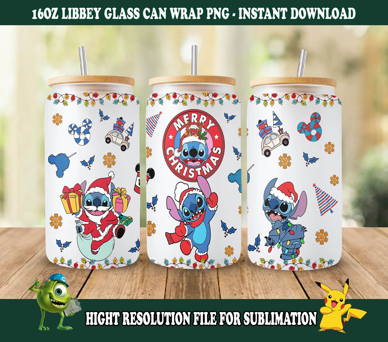 Christmas Tumbler Wrap, 16oz Can Glass Wrap 4 - Vartdigitals