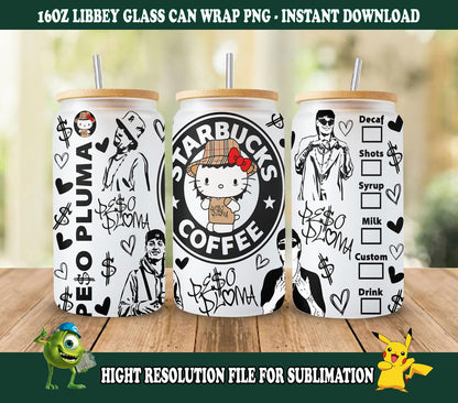 Coffee Glass Wrap PNG, 16oz Libbey Glass Wrap Peso - Vartdigitals