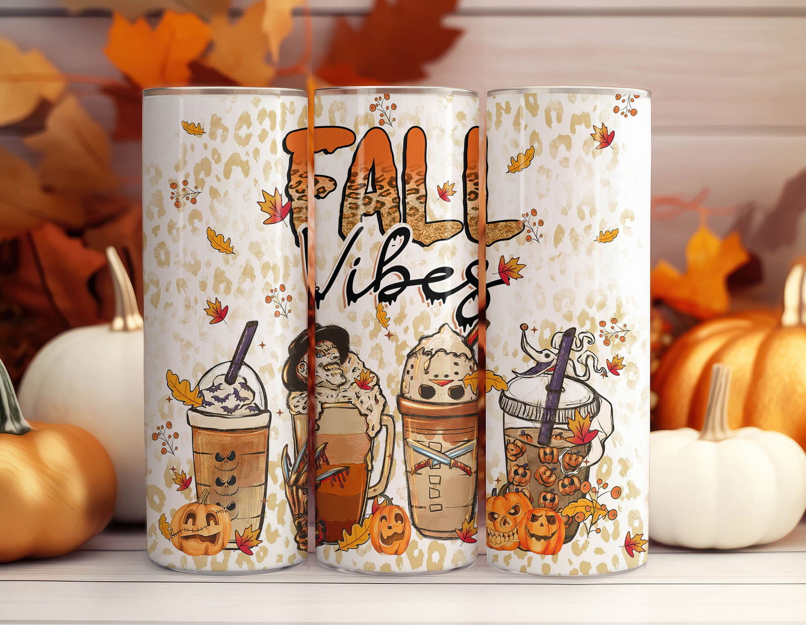 Fall Vibes Tumbler PNG, Fall Vibes Hor Coffee Tumbler Sublimation Design Download - Vartdigitals