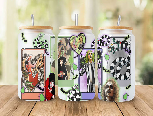 Halloween 16oz Glass Can Wrap, Horror 16oz Glass Can Wrap Design 3 - Vartdigitals