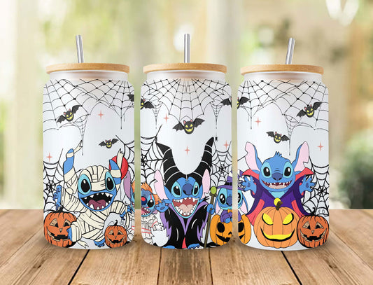 Halloween 16oz libbey can PNG, 16oz Glass Can Wrap - Vartdigitals