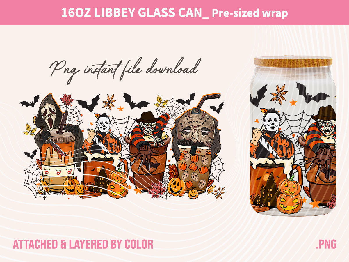 Halloween Can Glass png, Horror Coffee Wrap, Halloween PNG - Vartdigitals