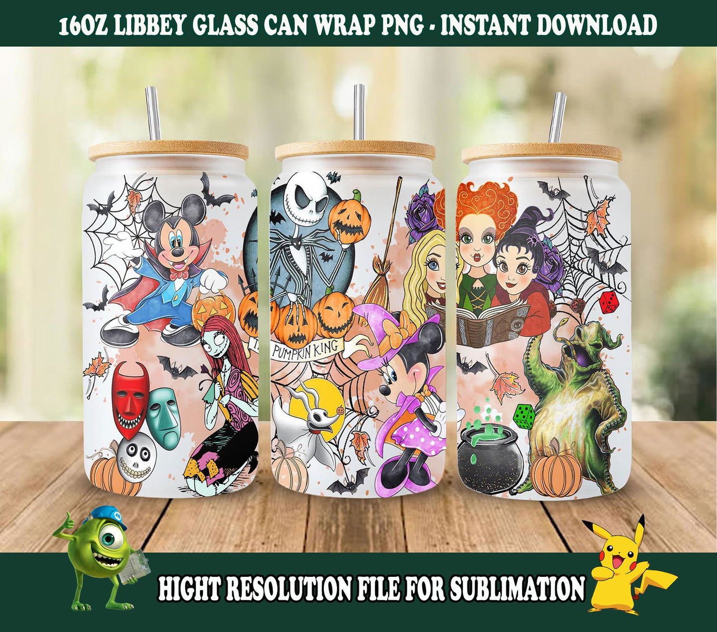 Halloween Cartoon 16oz Png, 16oz Can Glass, Halloween Png - Vartdigitals