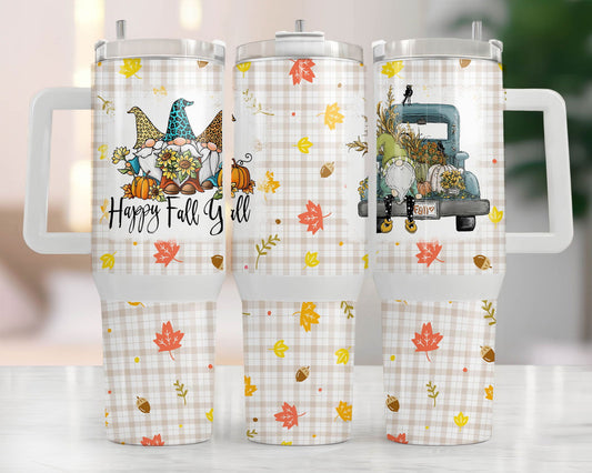 Happy Fall Y'all 40oz Tumbler Png - Vartdigitals