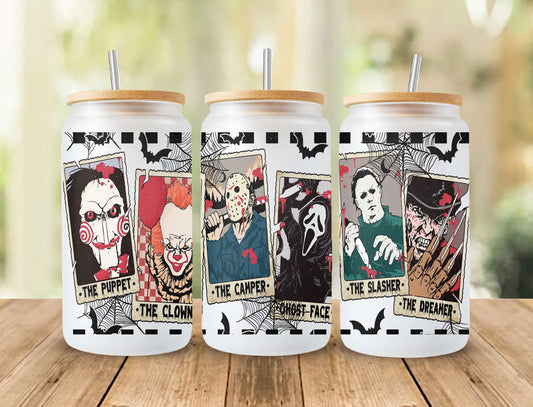 Horror Glass Wrap png, Horror  PNG, Halloween 16oz Libbey Full Wrap PNG 3 - Vartdigitals