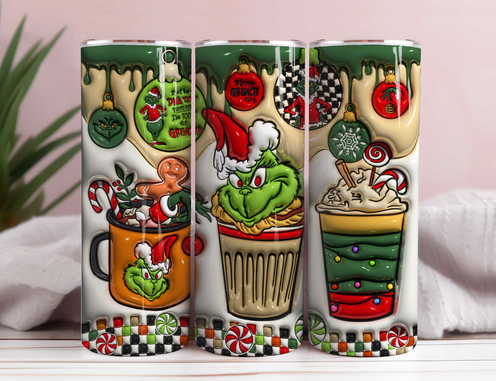 Inflated Christmas Tumbler Wrap, 3D Christmas Inflated Tumbler Wrap 2 - Vartdigitals