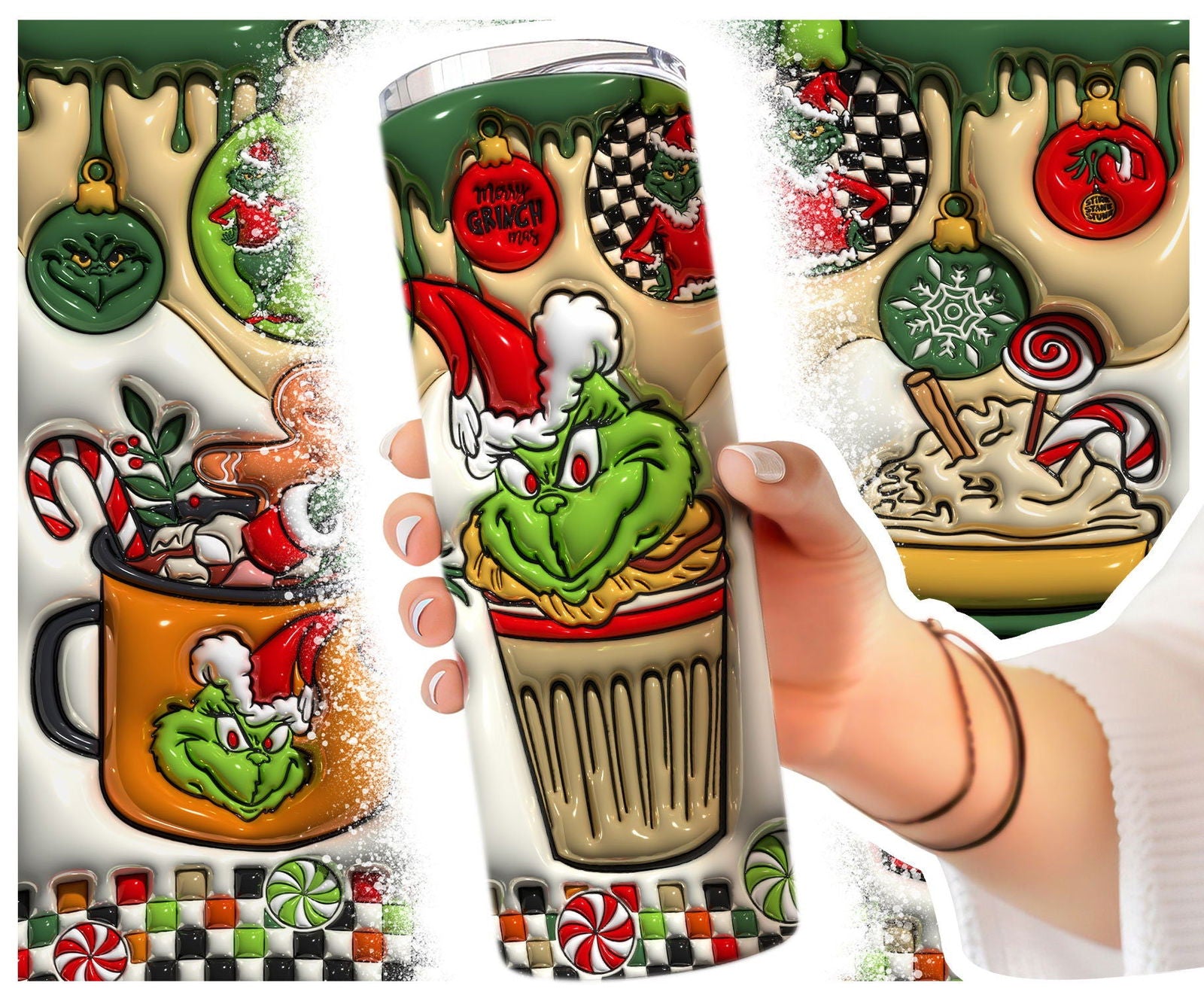 Inflated Christmas Tumbler Wrap, 3D Christmas Inflated Tumbler Wrap 2 - Vartdigitals