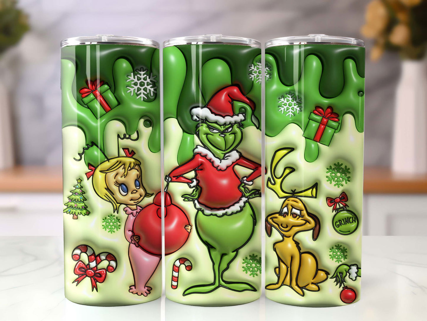 Inflated Christmas Tumbler Wrap, 3D Christmas Inflated Tumbler Wrap 3 - Vartdigitals