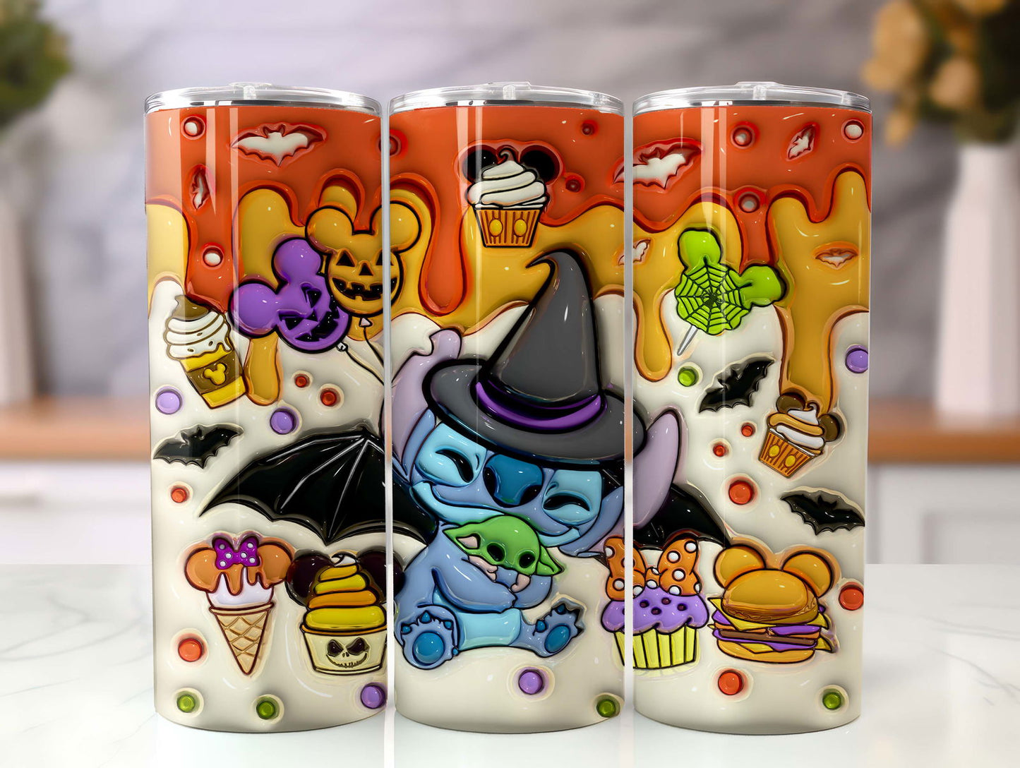 Inflated Halloween Tumbler Design Png, 20oz Skinny Sublimation 4 - Vartdigitals