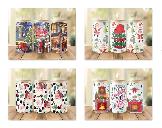 It's The Most Wonderful Time Of The Year 16oz Glass Can Sublimation Design - Vartdigitals