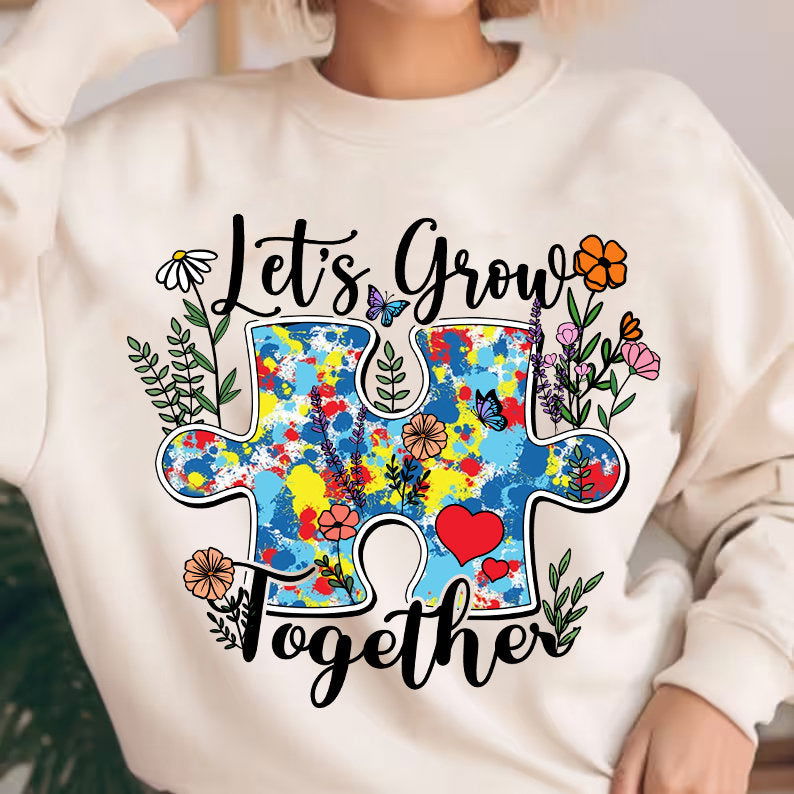 Let's grow together Png, Autism Awareness Png - Vartdigitals