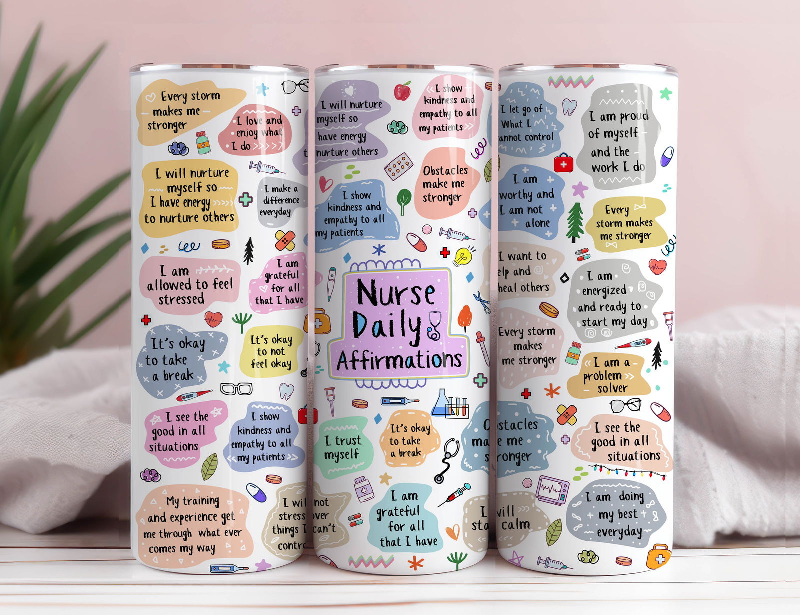 Nurse Tumbler Wrap, 20 Oz Skinny Sublimation Tumbler Design PNG - Vartdigitals