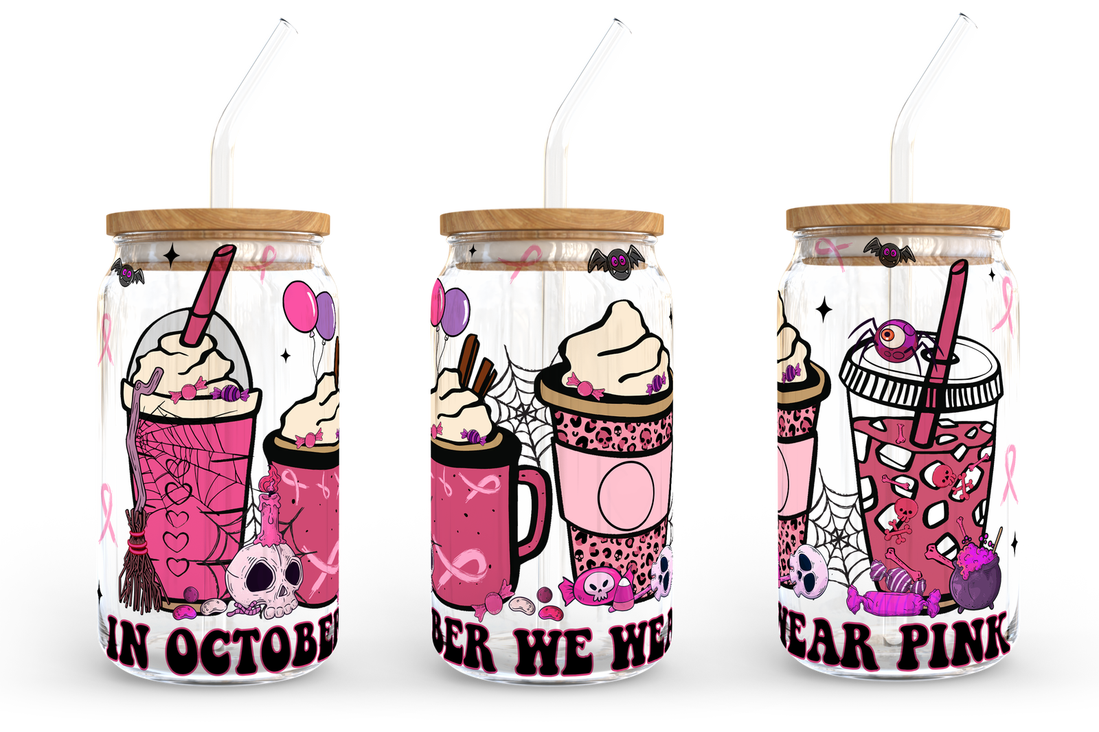 Pink Coffee Design Png, 16oz Libbey Can Glass, Digital Download - Vartdigitals