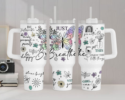 Positive Affirmations Tumbler Wrap , Summer Quencher Tumbler Design - Vartdigitals