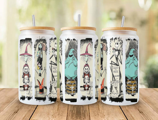 Scary Movie Nightmare Tumbler Wrap, 16oz Can Glass 33 - Vartdigitals