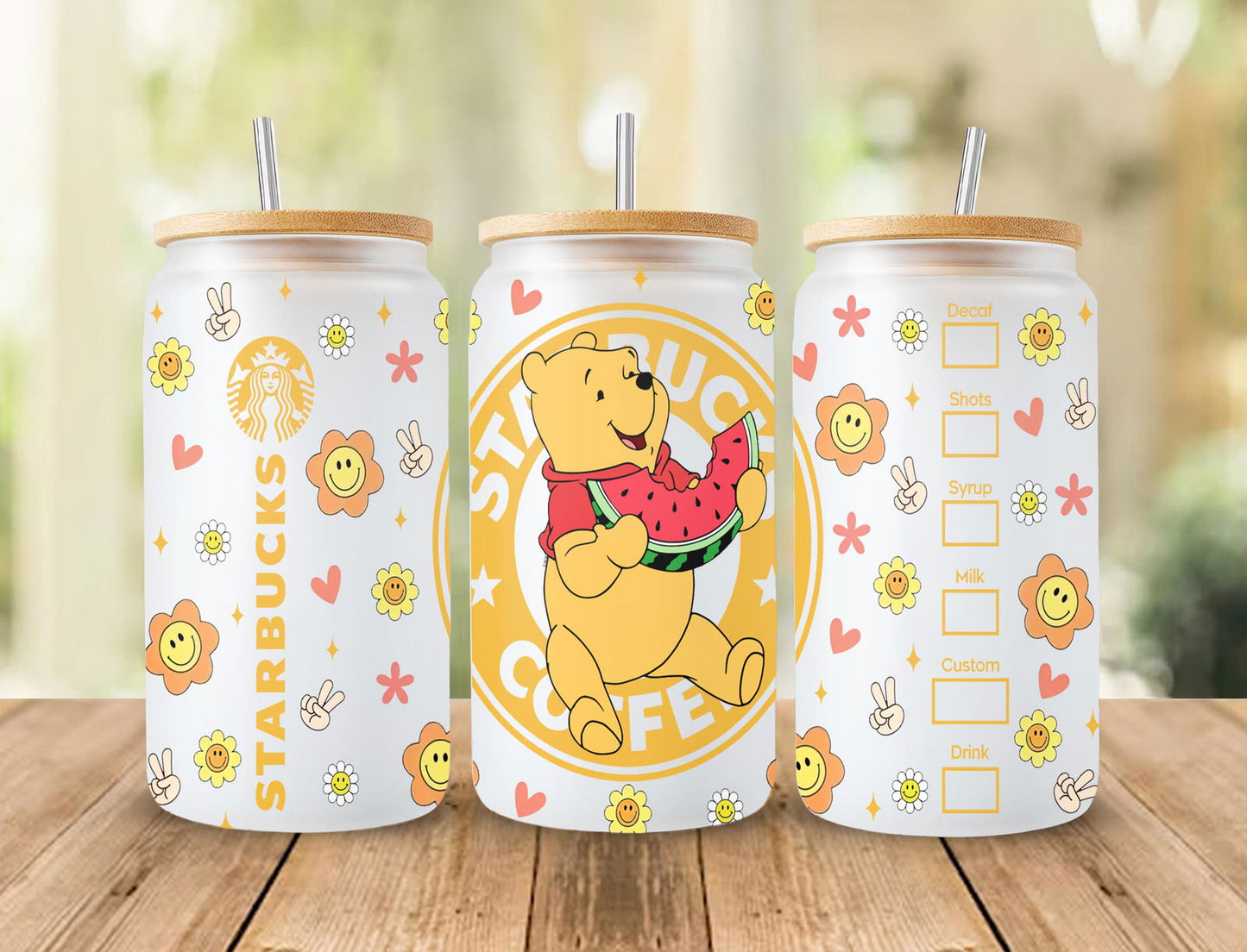 Spring Bear 16oz Glass Can Wrap, 16oz Libbey Can Glass - Vartdigitals