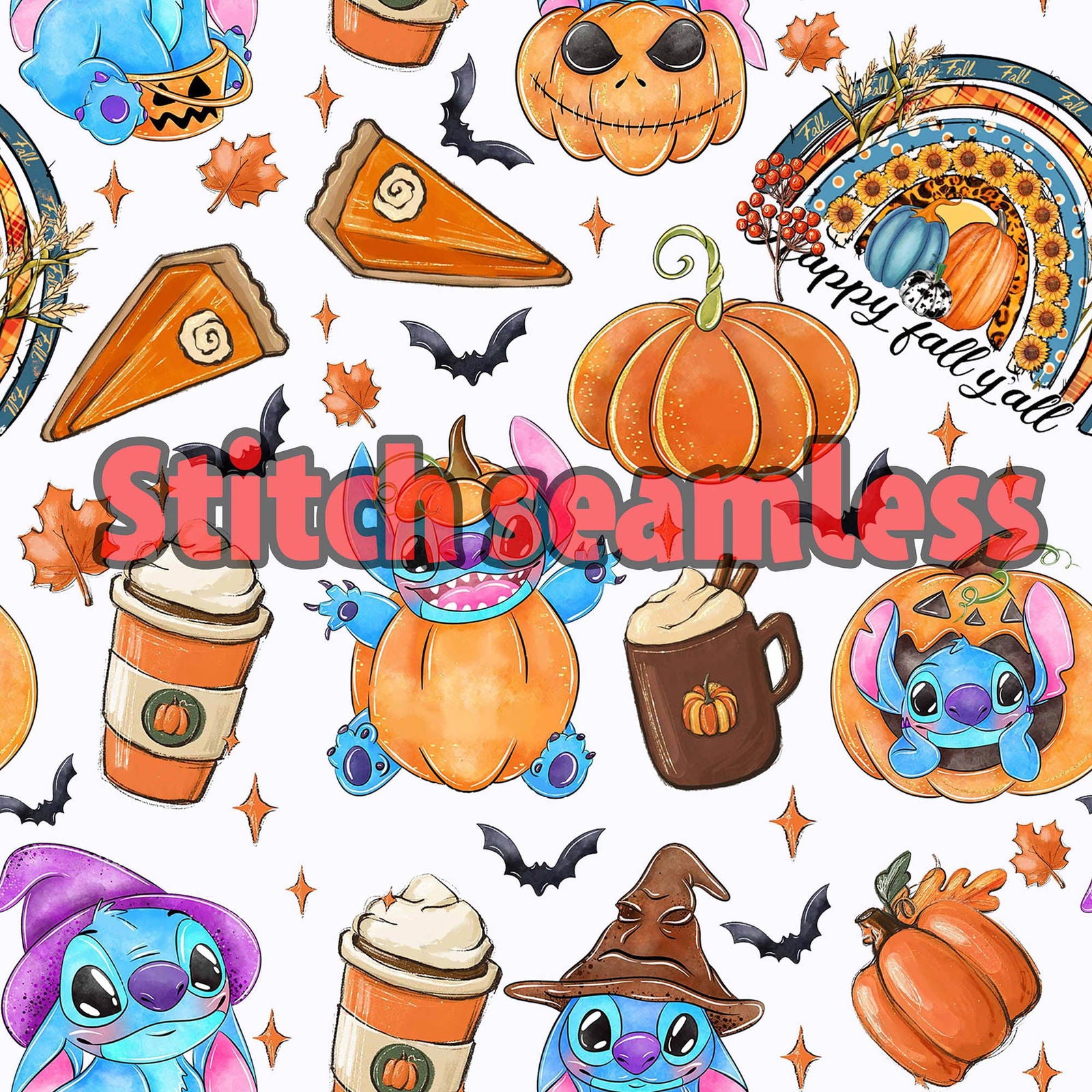 ST Halloween Seamless Pattern, Halloween Sublimation - Vartdigitals