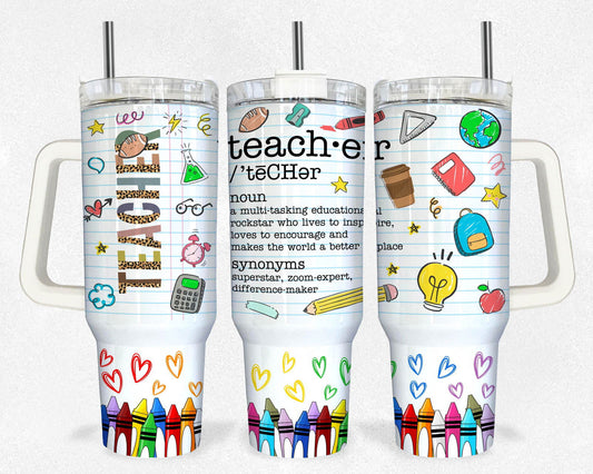 Teacher 40oz Tumbler, 40oz Tumbler Wrap, quencher tumbler 1 - Vartdigitals