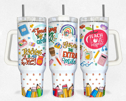 Teacher 40oz Tumbler, 40oz Tumbler Wrap, quencher tumbler 3 - Vartdigitals