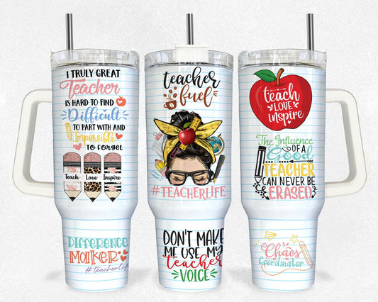 Teacher 40oz Tumbler, 40oz Tumbler Wrap, quencher tumbler 4 - Vartdigitals