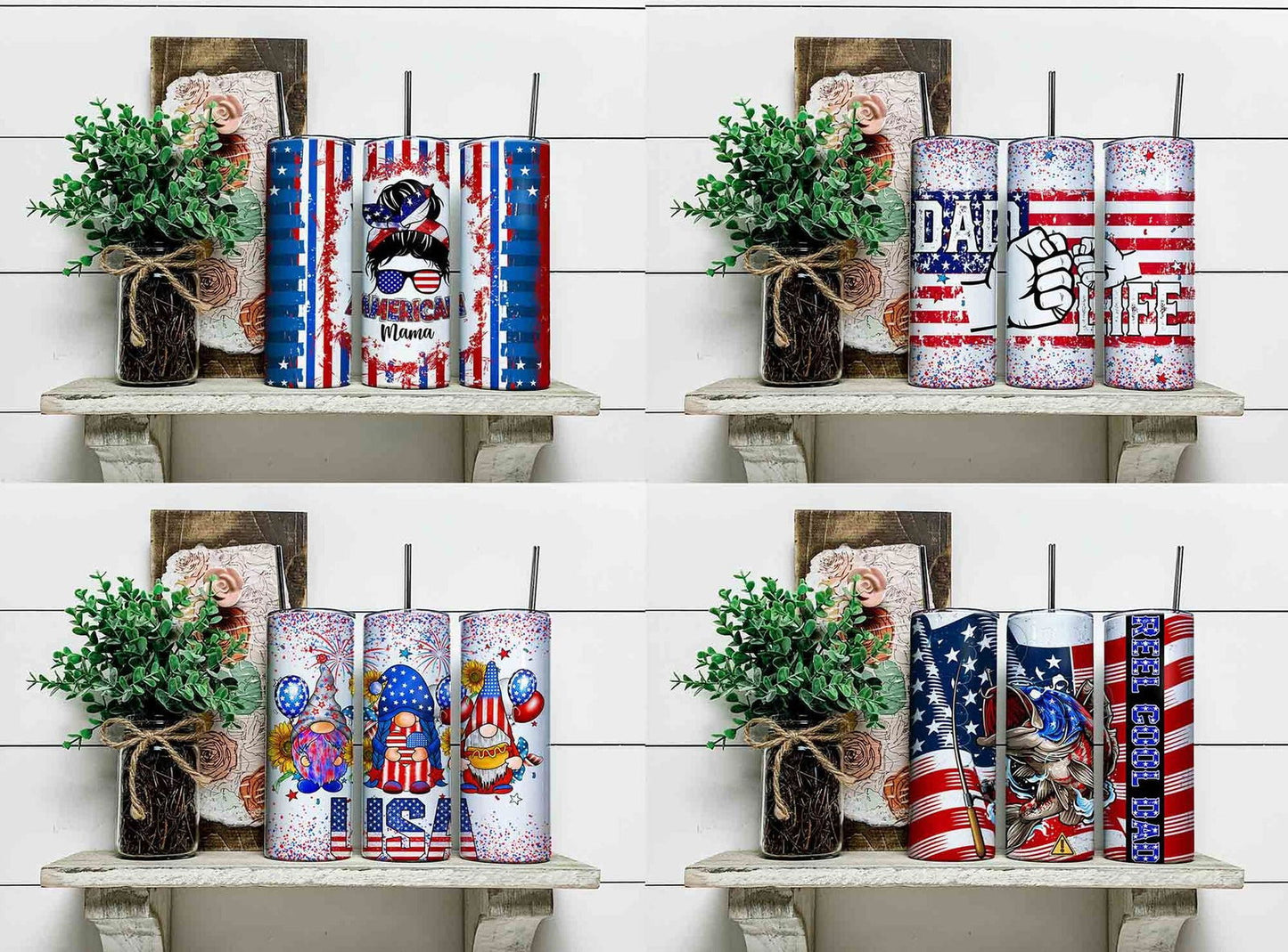 USA American Mama Tumbler Wrap, Mama Sublimation Design - Vartdigitals