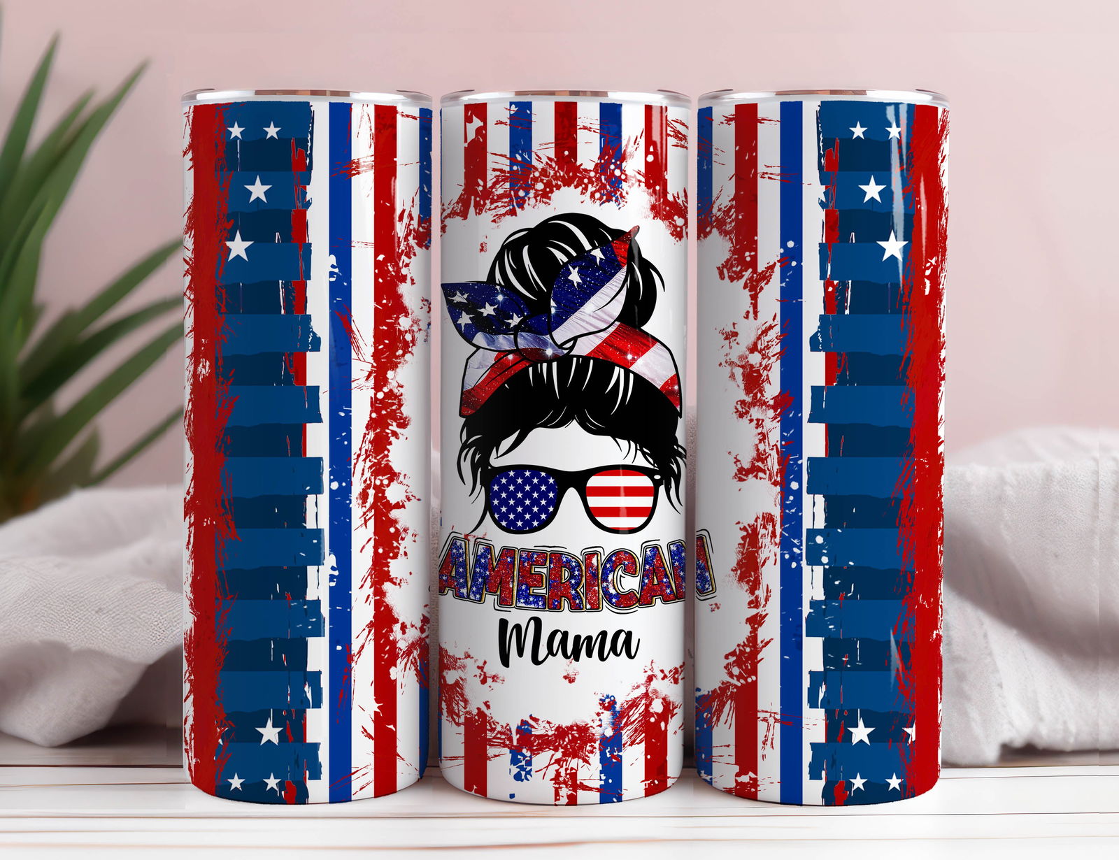 USA American Mama Tumbler Wrap, Mama Sublimation Design - Vartdigitals