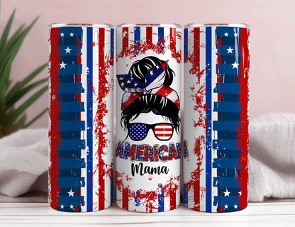 USA American Mama Tumbler Wrap, Mama Sublimation Design - Vartdigitals