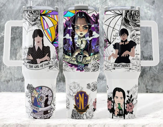 Wednesday 40 oz Tumbler Wrap PNG, Sublimation Png - Vartdigitals