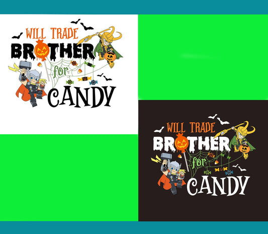 Will Trade Brother Sublimation Design, Halloween Png - Vartdigitals