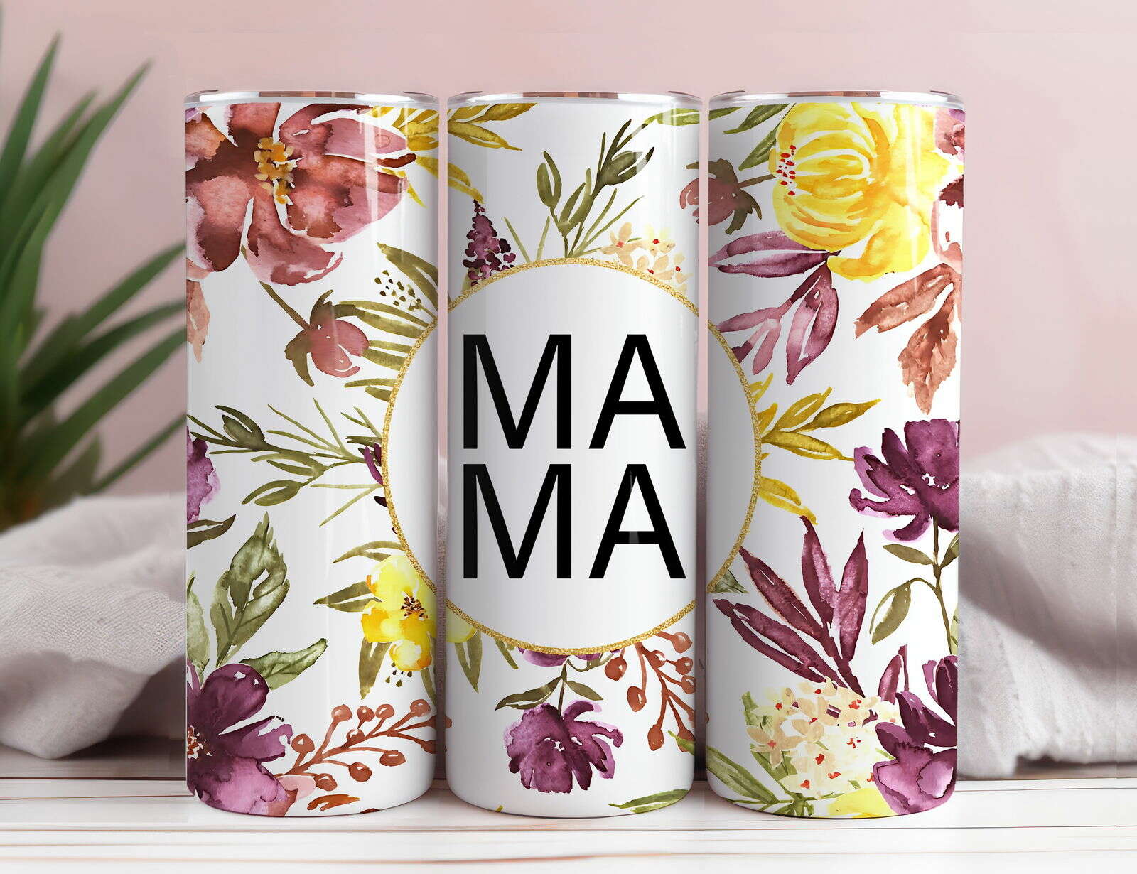 Retro Mama 20oz Skinny Tumbler Wrap, Sublimation Design