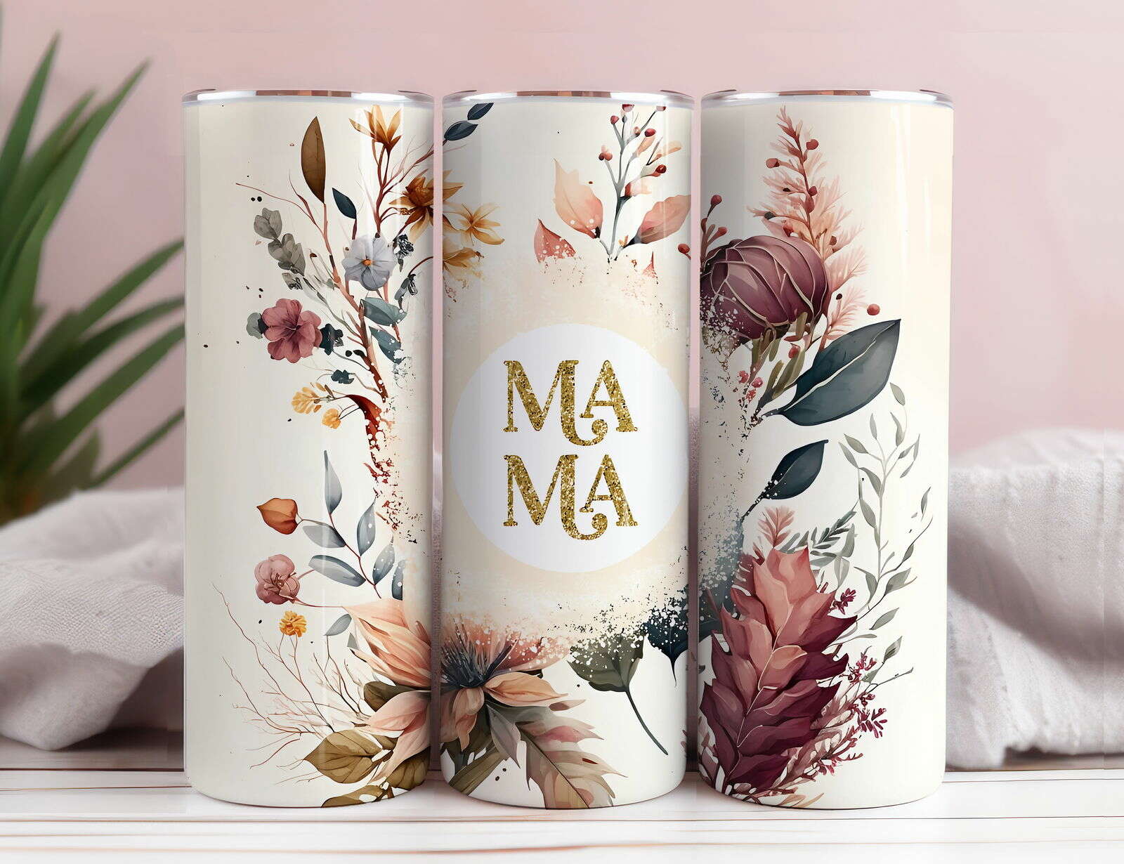 Retro Mama 20oz Skinny Tumbler Wrap, Sublimation Design