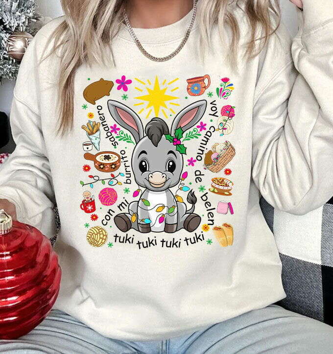 Tuki Donkey Sublimation, Mexican Christmas PNG