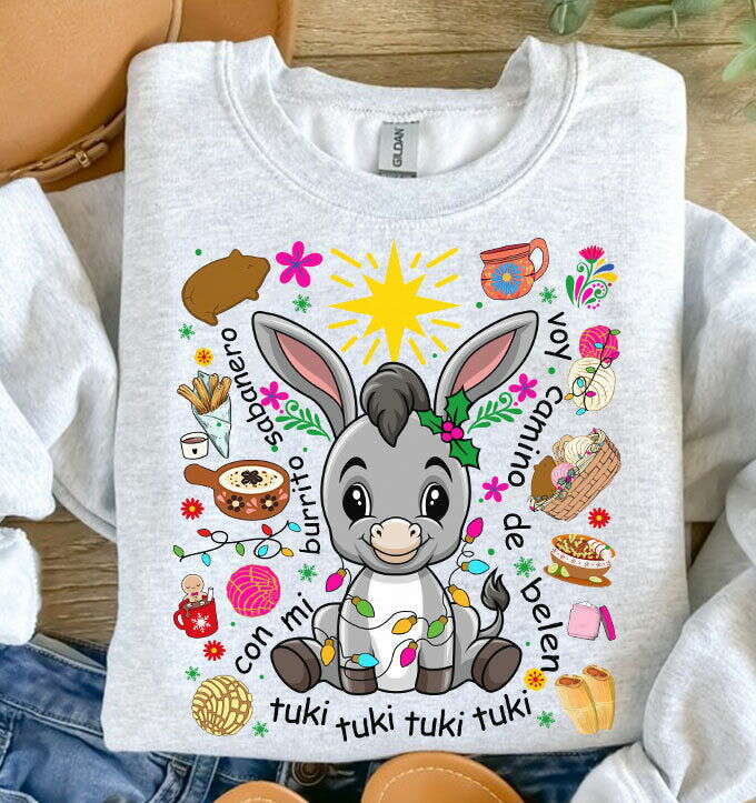 Tuki Donkey Sublimation, Mexican Christmas PNG
