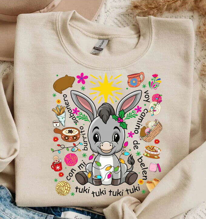 Tuki Donkey Sublimation, Mexican Christmas PNG
